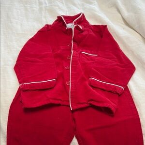 Petite Plume Red Pajama Set with White Trim